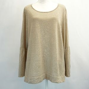 Calvin Klein Bell Sleeve Sweater Beige Gold